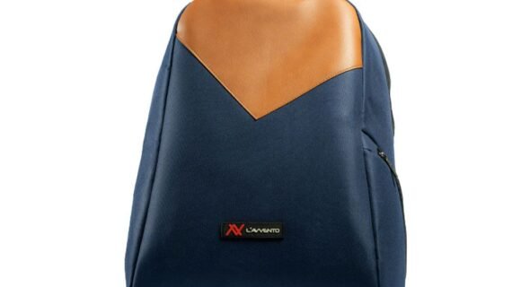 L'AVVENTO Laptop Backpack, with L'AVVENTO Zipper Puller fits up to 15.6"- Blue*Brown (BG806)