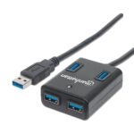 Manhattan 162296 SuperSpeed USB 3.0 Hub 4 Ports Bus Power CV457