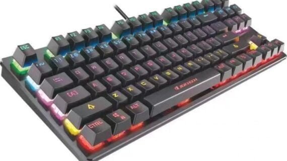 JERTECH JK510 - USB Mechanical Gaming Keyboard - 87 Keys Conflict Free Switches - Backlit - Ergonomic & Soft Touch Keys - Stylish and Ergonomic Design - Highest Quality - Black