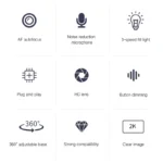 2K HD Webcam (1080P) with Ring Light – Autofocus – USB Driver Free – Noise Reduction Mic For PC - Image 2