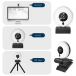 2K HD Webcam (1080P) with Ring Light – Autofocus – USB Driver Free – Noise Reduction Mic For PC - Image 3