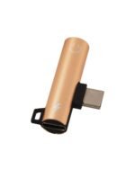L'AVVENTO (MP029) Type C Male to Female AUX Connector And Type C Charging Port - Gold - Image 5