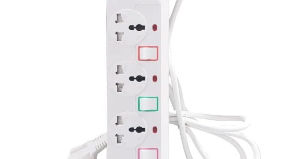 E-train (PS075) Power Strip 16A 3M - On-Off Switch- White