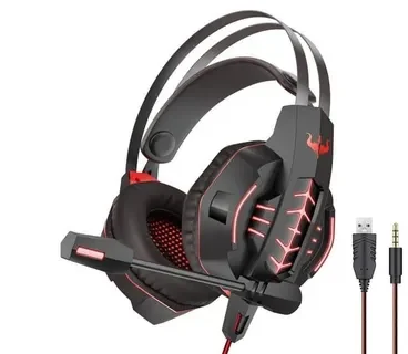 Ovleng GT63  Backlight Gaming Headset With Microphone usb & 3.5mm - Black Red