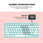 JERTECH DK500 Mini USB Wired Bussiness slim Keyboard ( blue & pink ) - Image 3