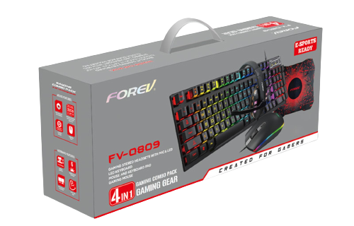 FOREV FV-Q809 Bundel Gaming RGB Keyboard + Mouse + Mouse Pad + Headset 4*1