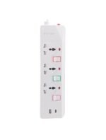 E-train (PS074) Power Strip 16A 3 Output Plugs + 1 USB + 1 Type-C 2.4A - 2M With On-Off Switch - White - Image 3