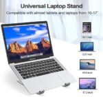 Stand laptop Aluminum with light weight adjustable & portable - silver - Image 5