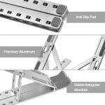 Stand laptop Aluminum with light weight adjustable & portable - silver - Image 3