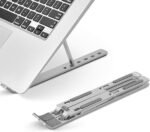 Stand laptop Aluminum with light weight adjustable & portable - silver - Image 2