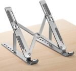 Stand laptop Aluminum with light weight adjustable & portable - silver