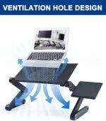 RAINBEAN ld202-b Adjustable Metal Laptop Desk with Fan & additional stand - Image 4