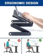 RAINBEAN ld202-b Adjustable Metal Laptop Desk with Fan & additional stand - Image 2