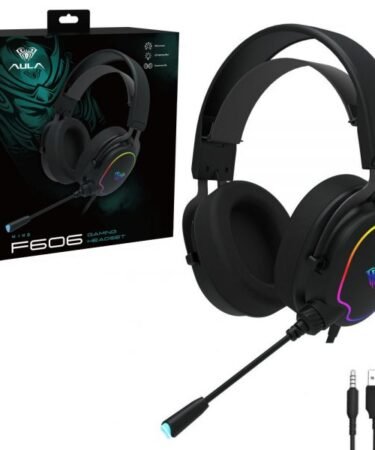 AULA F606 RGB Gaming Headset Lightweight Design With Noise Cancelling Microphone Single 3.5mm