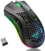 BENGOO KM-i Wireless Gaming Rechargeable Mouse with Honeycomb Shell 6d - Black