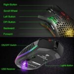 BENGOO KM-i Wireless Gaming Rechargeable Mouse with Honeycomb Shell 6d - Black - Image 2