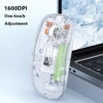 GR-133 Transparent Wireless Bluetooth Rechargeable silent click Mouse - Image 2