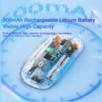 GR-133 Transparent Wireless Bluetooth Rechargeable silent click Mouse - Image 3