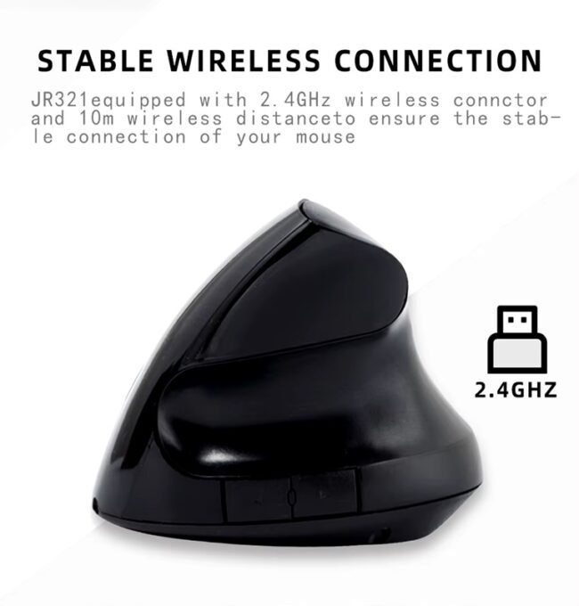 JERTECH JR321 Micro USB Interface PC Gaming Mouse Rechargeable Vertical Wireless Ergonomic