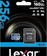 Lexar (v300) Blue microSDXC UHS-I Card 256GB, Up to 160MB/s Read,Class 10, U3, V30, A2, for Smartphones/Tablets/Action Cameras