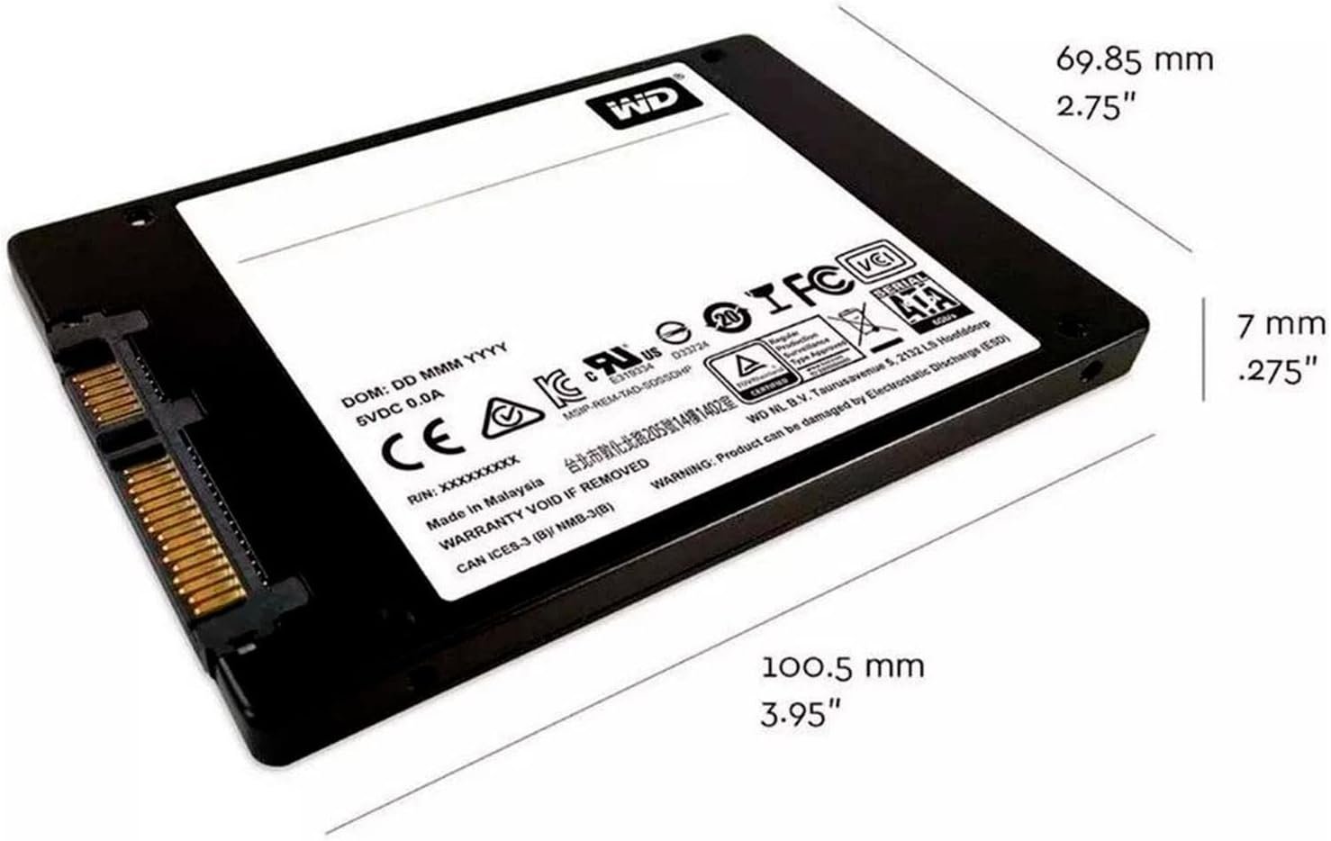 WD Green 480GB Internal PC SSD - SATA III 6 Gb/s, 2.5"/7mm - WDS480G2G0A