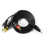 2B (CV165) 3RCA - dc3.5 Audio Video cable AUX terminal TO 3 terminals RCA 1.8 meter Normal كابل اودبو وفيديو 3*1