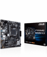 ASUS PRIME AMD B450 (Ryzen AM4) micro ATX motherboard SATA 6 Gbps, 1 Gb Ethernet, USB 3.2 Gen 1 Type-A, BIOS FlashBack™