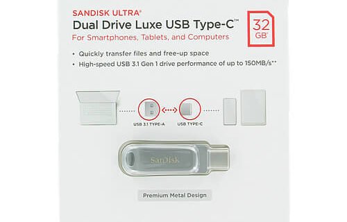SanDisk Ultra Dual Drive Luxe USB Type-C™ Flash Drive - 32GB (Silver)