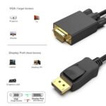 DELUXE DP to vga Cable 4K 1.8m - (Black) - Image 2